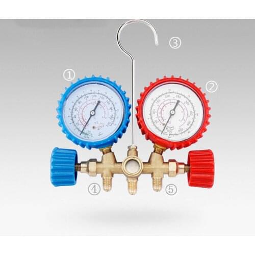 Vehicle Air Conditioning Meter Pressure Gauge Refrigerant Double Meter Valve Fluid Pressure R134A