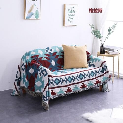 Bohemian Knitted Throw Thread Blanket on the Bed Sofa Plaid Soft Towel Bed Plaid Tapestry Bedspread Tablecloth