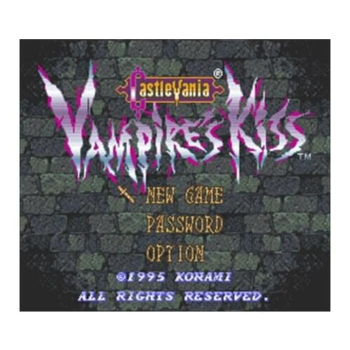 Castlevania - Vampires Kiss 16 bit Big Gray Game Card For USA NTSC Game Player
