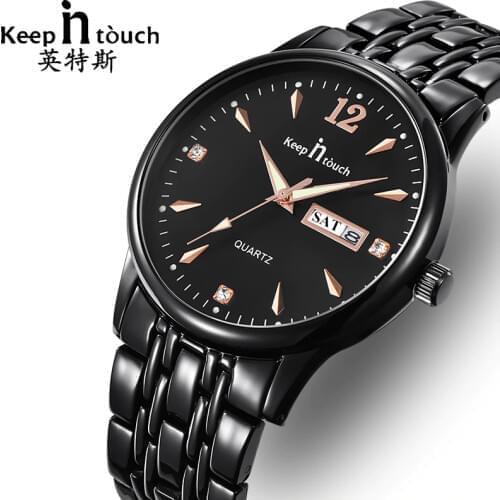 KEEP IN Touch Watch Men Quartz Waterproof Fashion Casual Calendar Mens Watches Top Brand Luxury Stainless Steel montre homme