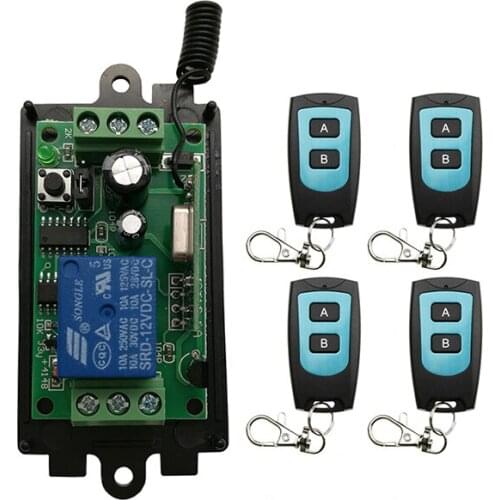 DC 9V 12V 24V 1 CH 1CH Radio Controller RF Wireless Relay Remote Control Switch Transmitter+Receiver Garage Doors /window /lamp