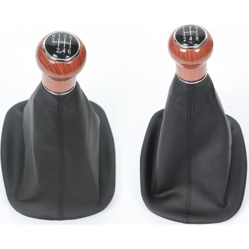 Wood Knob 5/6speed Car Leather Gear Shift Knob for Vw Passat B5 (96-05)