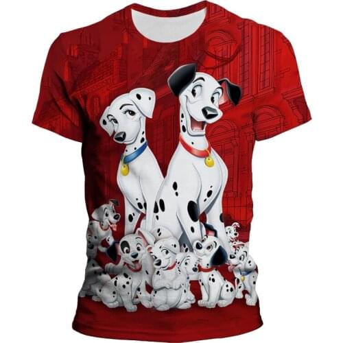 101 Dalmatians Tshirts Men T Shirt Summer Fashion Cartoon Anime Clothes For Children Disney 3D Print Oversize Women Tee Tops