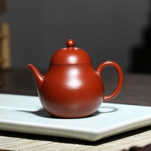 160cc Chinese Yixing Zisha Teapot Handmade Aged ZhuNi Tall Pear Shaped Small Tea Pot