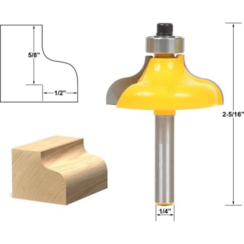 1pcs Ogee Edging and Molding Router Bit - Large - 1/4" Shank