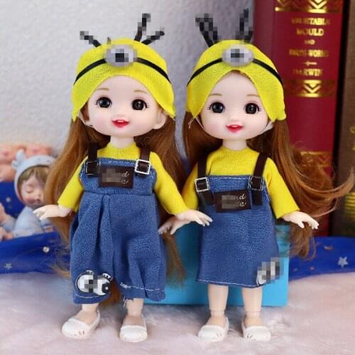 New 17cm Bjd Doll 3D Eyes 13 Articulated Joints 1/12 Fashion Dress Up Princess Doll Children Girl Play House Christmas Gift Toy