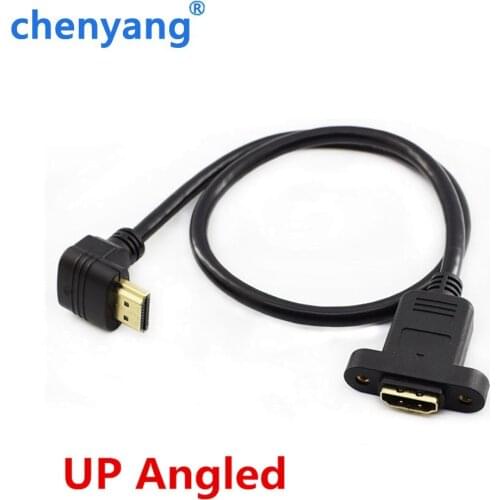 Left & Right Angled 50cm HDMI- compatible Extension Cable HDMI 1.4 Male to Female Adapter Converter With Screw Hole Universal