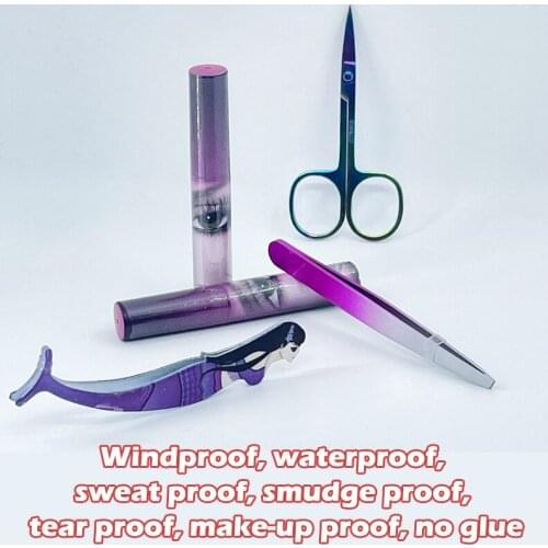 Liquid eyeliner eyelash set six pairs of magnetic eyelashes natural false eyelashes short false eyelashes liquid eyeliner makeup