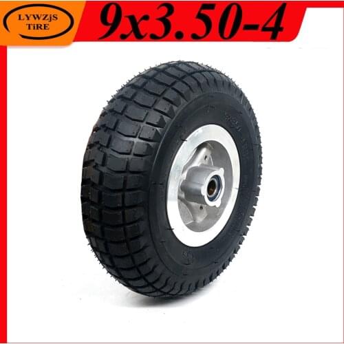 High Quality 9x3.50-4 Inflatable Wheel Tyre 9 Inch Pneumatic Tire with Hub for Electric Tricycle Elderly Electric Scooter Parts