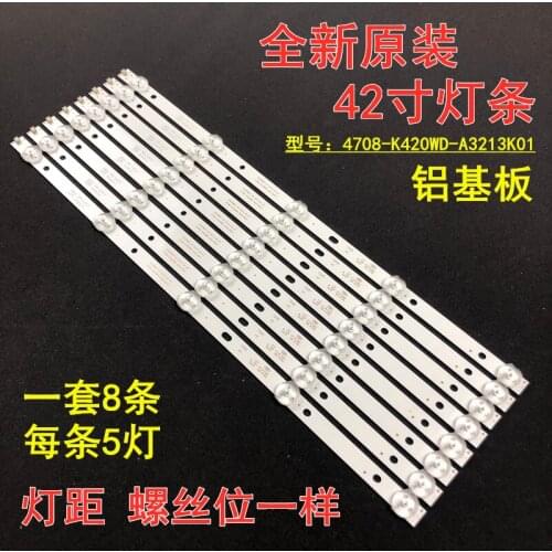 New Kit 10 PCS 5LED(3V) 415mm LED Backlight strip for 43PFF5459 42PUF6052 K420WD7 4708-K420WD-A3213K01 K420WDB TH-43C500C