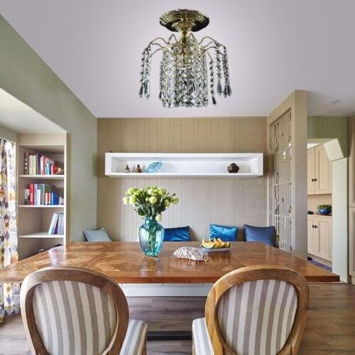 Modern gold color plated crystal lustre Ceiling Lights E27 Plafonnier LED ceiling Lamps Luminaire For Living Room bedroom hotel