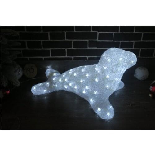 Festive scene layout supplies white acrylic glowing dolphin ornaments glowing acrylic rabbit shape ornaments