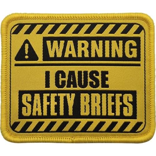 Warning Sign Embroidery Patch Armband Badge Sticker Decal Applique Embellishment Decorative Military Tactical Embroideried Patch