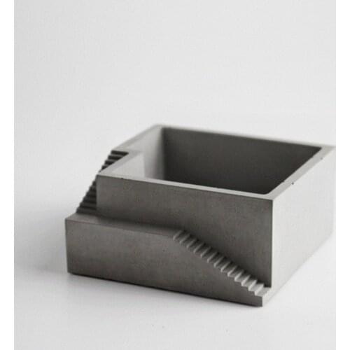 Silicone mold Concrete Square with stairs flower pots desktop moss bonsai vase molds cement home furnishings mould przy