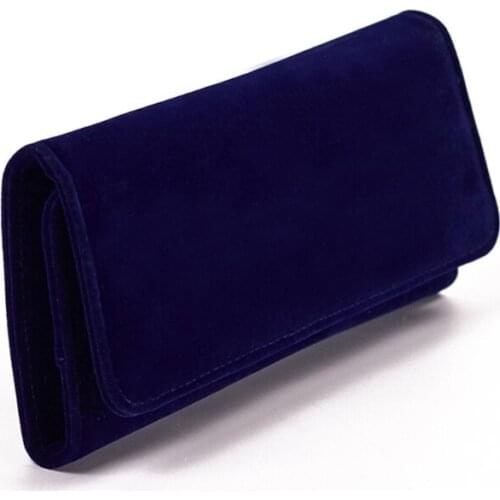 Women Portable Travel Velvet Jewelry Storage Roll Bag Organizer Case Pouch for Necklaces Rings Bracelets