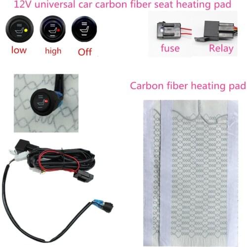 12VCarbon Fiber Universal Heated Seat heating Heater Pads Car High/Low Round Switch Heater Warmer cars Seat heating Quickly send