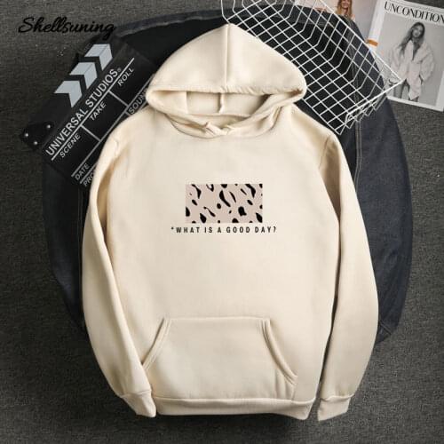 Shellsuning Autumn Leopard Printed Hoodies Women Harajuku Plus Size Female Hooded Sweatshirts Loose Long Sleeves Women Clothing