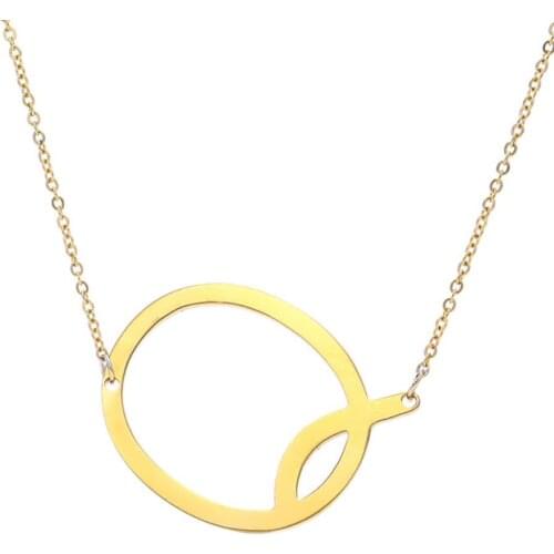 Pendant Necklace Fashion Women A-Z Stainless Steel Large Initial Letter Pendant Necklace Jewelry Womans accesories