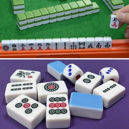 144Pcs/Set Mahjong Party Game Portable Entertainment Melamine Chinese Mahjong Digital Game Hotest Party Game Board Game Toys
