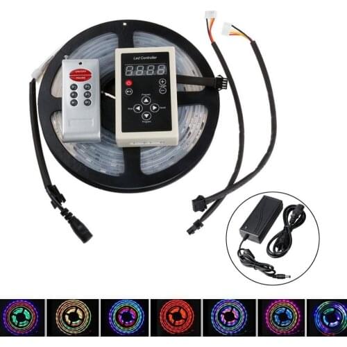 5 Sets 5M Magic Dream Color 5050 RGB 6803 IC IP67 Waterproof LED Strip Light133 Change RF Remote ControllerLED Power Supply