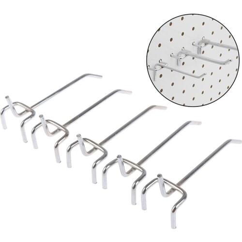 5pcs Hook Panel Perforated Wall Storage Garage Workshop Fixing 10CM