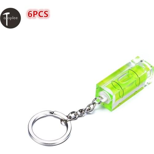 6PCS Key Ring Style Bubble Spirit Level Measure DIY Hand Tools Level Measurement Tools 15*15*40mm