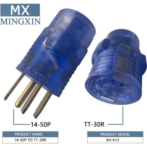 14-50P FOR TT-30R Everpert RV Generator Plug Power Adapter 50AMP 4 14-50P Male Pins for 30AMP TT-30R Female 125V