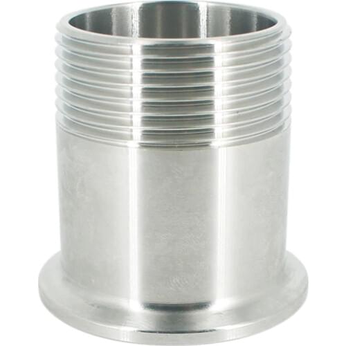 Free shipping 1-1/4" DN32 Stainless Steel SS304 Sanitary Male Threaded Ferrule OD 50.5mm Pipe Fitting Fit 1.5" Tri Clamp