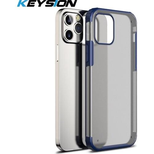 KEYSION Matte Phone Case for iPhone 12 Pro Max 12 mini 11 X XS XR Transparent Shockproof Phone Cover for iPhone SE 2020 7 8 Plus