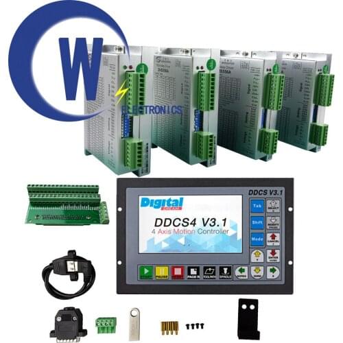 CNC Router 3/4-axis Kit 1pcs Controller DDCSV3.1 + Stepper Motors Drives 2NS556A For 3NM NEMA23/34 motor