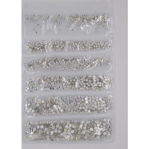 Crystal Clear SS3-SS10 Mix Sizes 1700PCS/Bag Nail Art Decorations Glass/Crystal Non HotFix Rhinestones