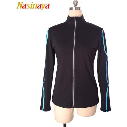 Customized Figure Skating Jacket Zippered Tops for Girl Women Training Competition Patinaje Ice Skating Warm Fleece Gymnastic 71