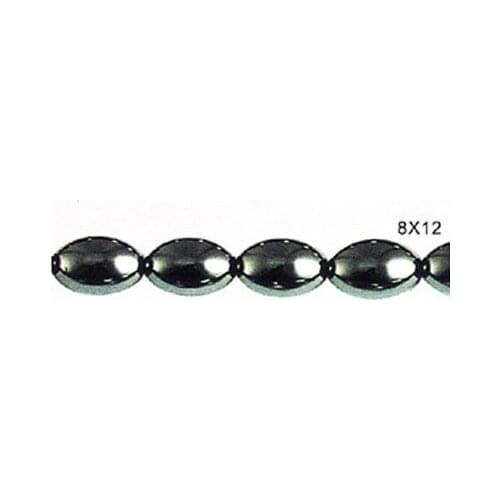 Magnetic Hematite diy oval rice shape spacer beads 8x12 mm