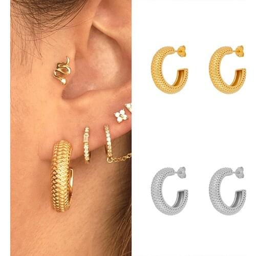 Minimalist Stud Earrings 925 Sterling Silver Ear Needle Korean Style CZ Fashion Earrings Luxury Jewelry For Women Birthday Gifts