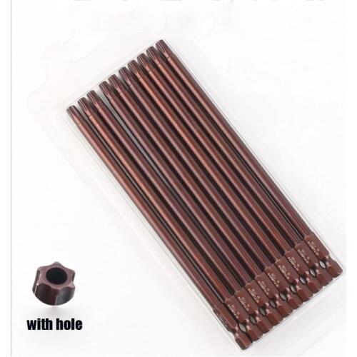 7PCS Torx Screwdriver Bit With Hole T10-T40 1/4inch Drive Hex Shank Impact Duty Electric Screwdriver Bits with Case