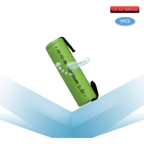 Kpay 1.2V AA Ni-Mh rechargeable battery 2600mah nimh cell Green shell with welding tabs electric shaver razor toothbrush