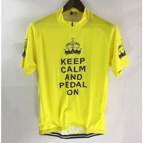 CUSROO 2021 New Cycling Jersey Mens Keep Calm And Pedal On Funny Short Sleeve Summer Style Bike Jerseys Clothes Top Jersey