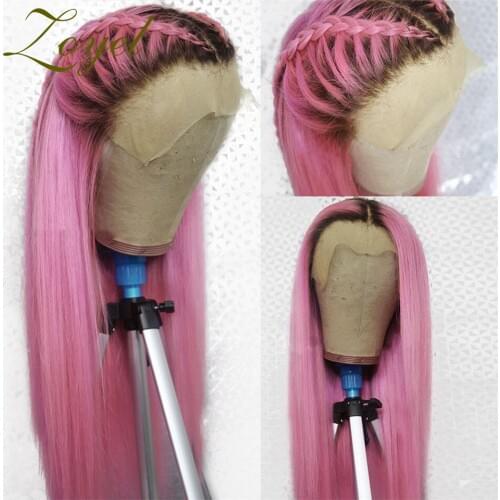 Zoyel traight 1b/27 Ombre Synthetic Hair Wig For Women 2 Color Honey Blonde Lace Front Fiber wigs Natural Hairline