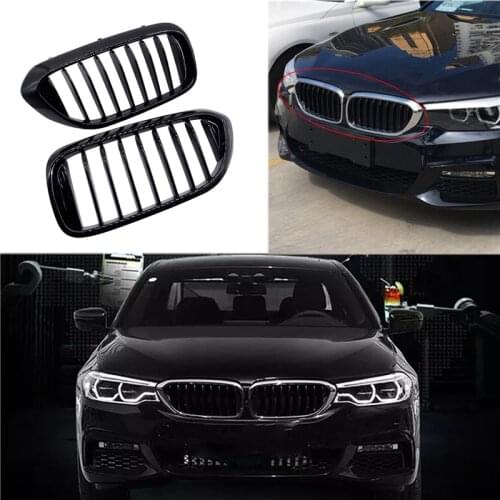 1 Pair Front Kidney Grille for BMW New 5 Series G30 G38 2018-2019 Grille Gloss Black Front Bumper Slat Grill Car Front Grille