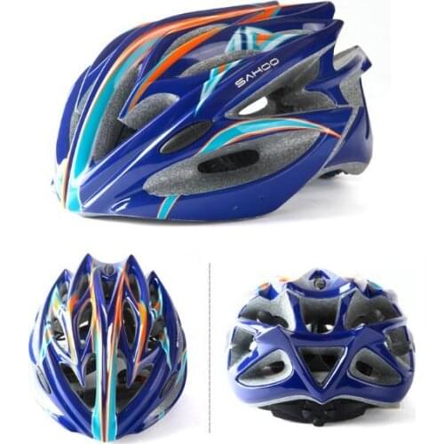 SAHOO blue Cycling Helmet integrated-model MTB bike helmet Sports Adult riding bicycle helmet Men ciclismo Safety 23 holes