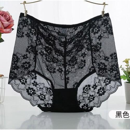AS73 Soft Mesh Big Briefs Summer Sexy Lave Ultra-thin Transparent Panties High Waist Seamless Women Underwear Plus Size 5XL