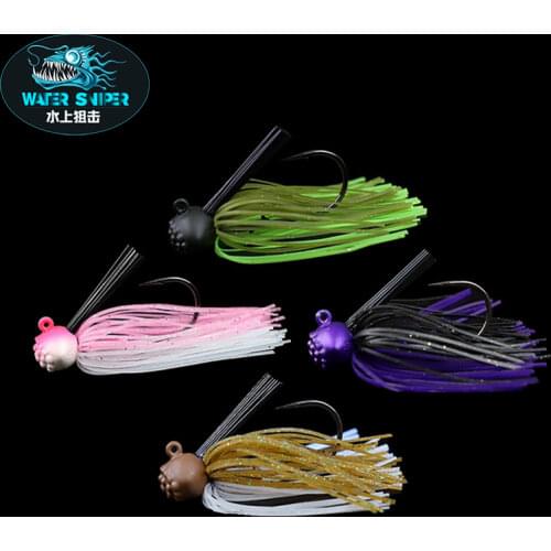 WATER SNIPER 3.5g 5g 7g 10g Bass Weedle Head Football Jig With Mix Color Silicone Skirt Flipping Jig Fishing Lure Kit