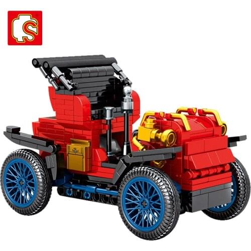 SEMBO High-tech Retro Pull Back Classic Car Building Blocks City Mechanical Sports Vehicle Bricks Education Toys For Boy Gifts
