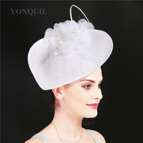 Vintage Big Hair Fascinators For Kenducky Derby Church Hats Elegant Women Fedora Fancy Pink Silk Flower Headwear 2020 New SYF648