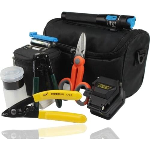 1 In 1 FTTH Fiber Optic Tool Kit with SKL-6C Fiber Cleaver and Kevlar Scissors Shears and Fiber Cable Strippers
