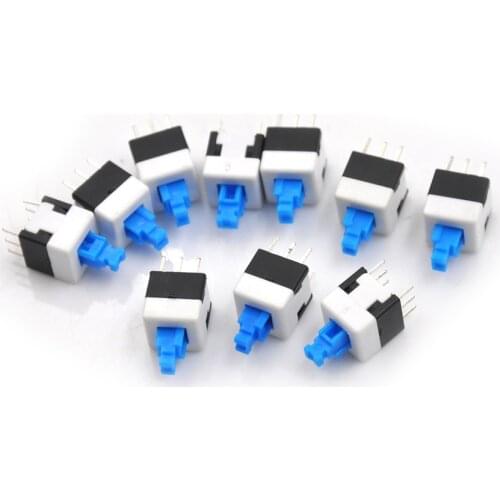 10PCS 6 Pin 8 * 8 latching switch Button switch double row self-locking