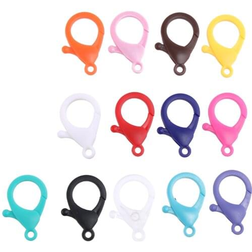 10pcs Colorful Plastic Lobster Clasps Keychain Split Ring Shape Buckle Snap Hook Lanyard Craft Bag Parts Pick Outdoor