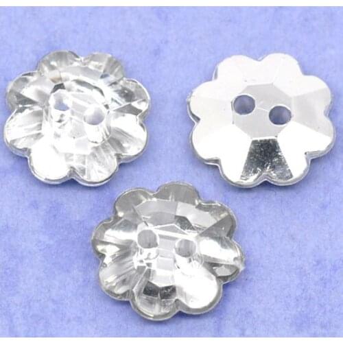 100Pcs Mixed Flower Acrylic Sewing Buttons For Cloth Flatback Cabochon Scrapbooking Crafts Knopf Bouton Decor Diy Accessories