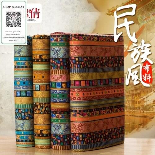 100cm*150cm/Piece, Ethnic Cotton Fabric, Clothing Fabric, Vintage Printed Cloth, Sofa Curtain Tablecloth, Handmade Idle Material