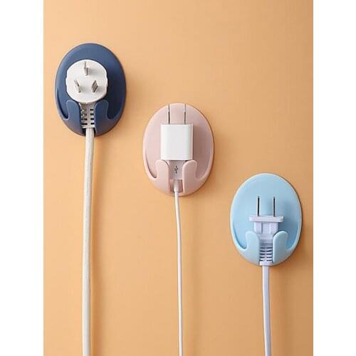 4 Colors Plug Wire Socket Holder Hook Folding Cable Clip Power USB Cords Sort Out Home Kitchen Office Desk Organizer Supply